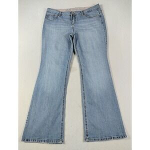 Vintage L.E.I. Jeans Womens‎ Juniors 15 Light Wash Blue Mid Rise Bootcut Stretch